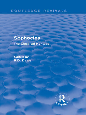 cover image of Sophocles (Routledge Revivals)